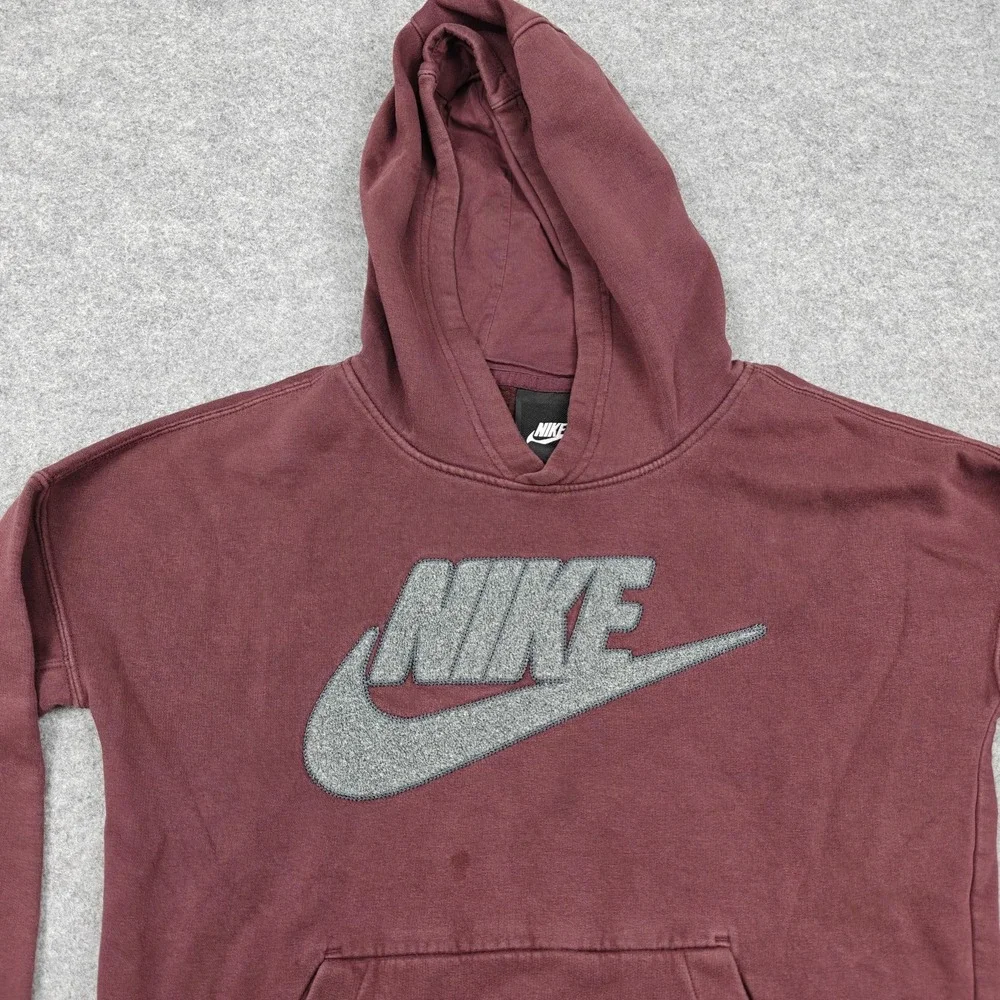 Nike Hoodie Sweatshirt Youth XL Red Pullover Fleece NIKE Swoosh‎ Graphic
